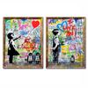 Bansky Art Follow Your Deams Cavnas Картина Граффити Плакаты Комната Стена Искусства Картина Маслом Эстамп Абстрактное Украшение Дома