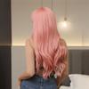 LOUIS FERRE Длинный вьющийся синтетический парик с челкой, розовые волосы, парики для женщин, повседневные, вечерние, косплей, термостойкие