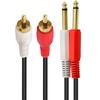 Аудиокабель 6.35 RCA, Двойной 6.35 1/4" на Двойной RCA Разъемы Aux- Адаптер-конвертер Аудиокабель 0.2м/1м/1.5м/300см