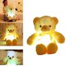Led Light-up Teddy Bear Plush Toy With Bow Tie Design Long-haired Colorful Flashing Lights