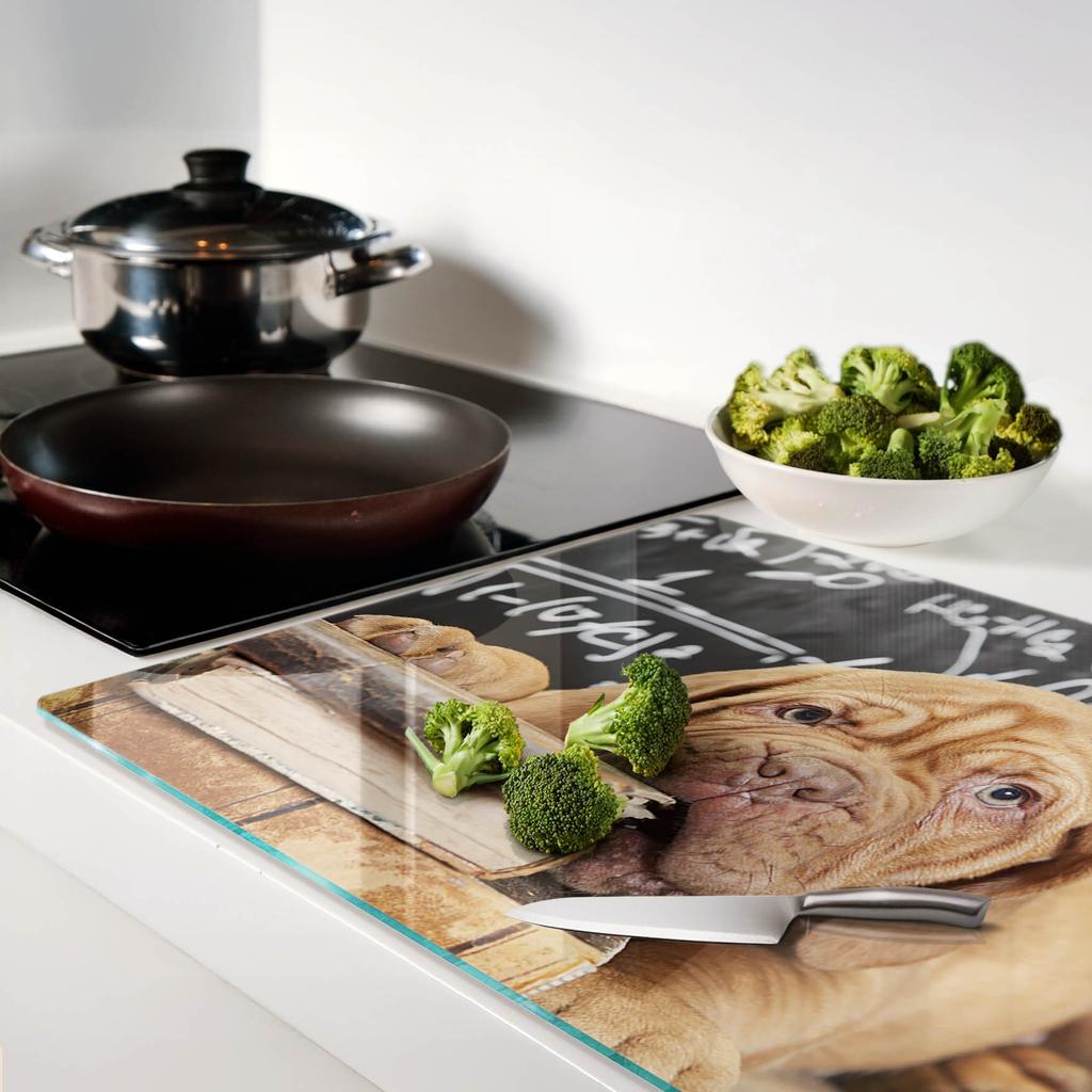 Decorative Glass Kitchen Board Book "Dog Bites" 80x52 cm