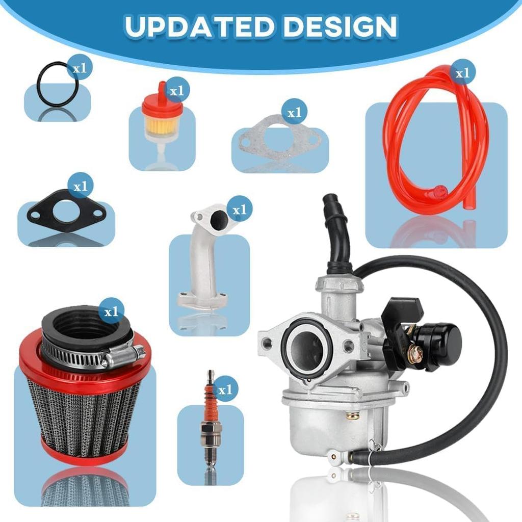 PZ19 Carburetor Air filter Kit for 70cc 110cc 125cc Dirt Bikes Pit Bike Monkey Scooter ATV Quad Go Karts 22mm Carb Fits for CRF SSR Sunl Taotao Pit