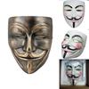 Маска V значит Вендетта из белой меди, маска монстра V из смолы, аксессуар для костюма на Хэллоуин, маскарад, для косплея