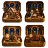 Christmas Mantelpiece A Tin Set in Ornament Mini Box, Pocket Size Holiday Scene Desktop
