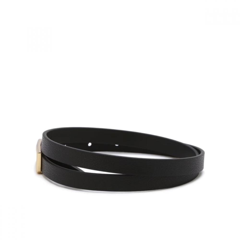 Daks Women Black GolD D Buckle Leather Belt Dbbe6f805bk