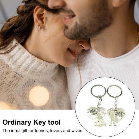 1 пара брелок для пар, одинаковые цепочки с сердечками, нержавеющая полированная цепочка для брата, сестры, лучших друзей, связанные брелоки, брелки для ключей дружбы, подарки