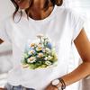 (Asian Size) Trend Watercolor Flower Cute Women Tee Top Clothing Casual Printing Short Sleeve T Shirt Fashion Printed Lady Female Graphic T-shirts
