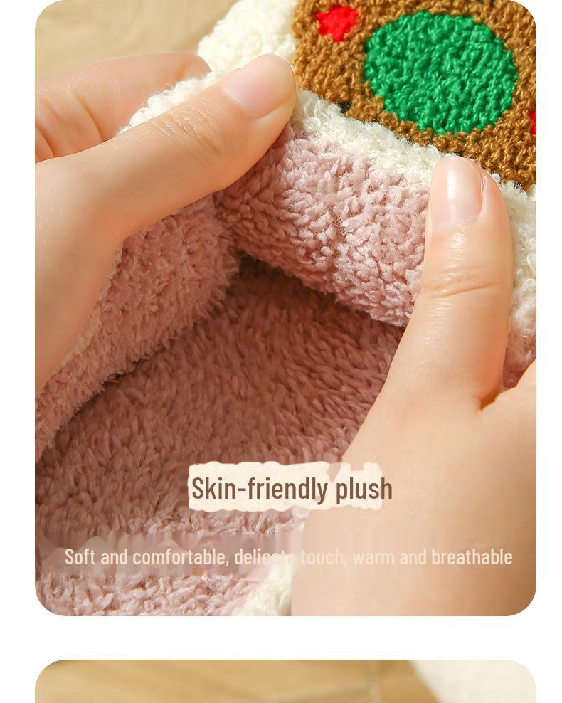 2024 Милые хлопковые тапочки с героями мультфильмов для пар: Теплая зимняя обувь для дома