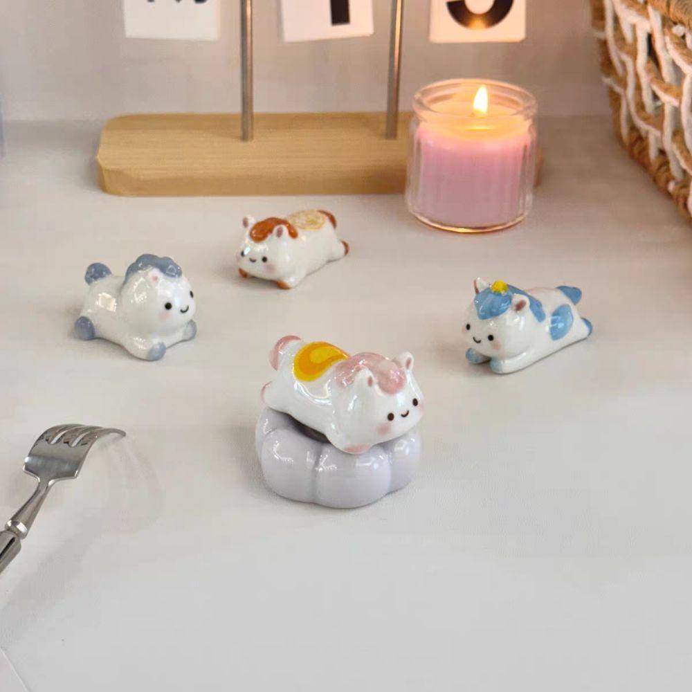 Cartoon Horse Chopstick Rest Ceramic Spoon Rack Holder Simple Chopstick Rack Sushi Bar