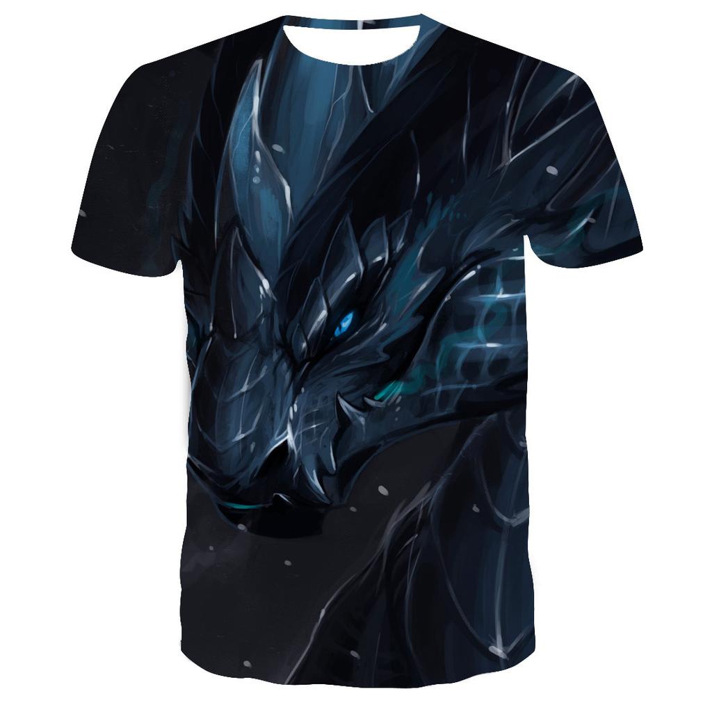 Round Neck Short Sleeve Streetwear Fly Dragon 3D T-shirt Men Women Printed Top Casual Couples Punk T Shirts