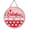 Valentine's Day Gnomes Front Door Sign Red Hearts Rose Door Hanger Valentines Wood Porch Wall Sign Anniversary Wedding Holiday Home Garden Hanging