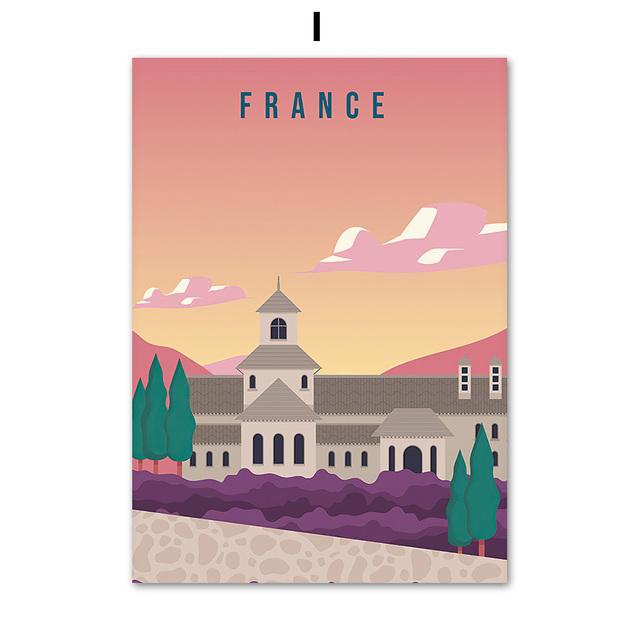 Германия Исландия Франция Япония город настенная живопись холст живопись мультфильм путешествия плакат и принт настенные панно для декора гостиной