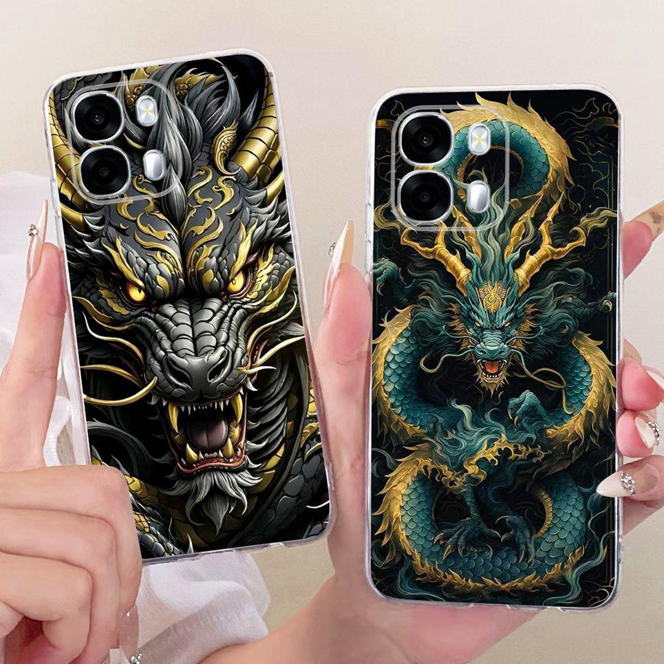 Мультяшное Животное Крутой Дракон Китайский Лун Картина Чехол Для Oppo A6s 4G CPH2815 / A6S 5G CPH2789 Чехол для Телефона Мягкий Прозрачный Силикон