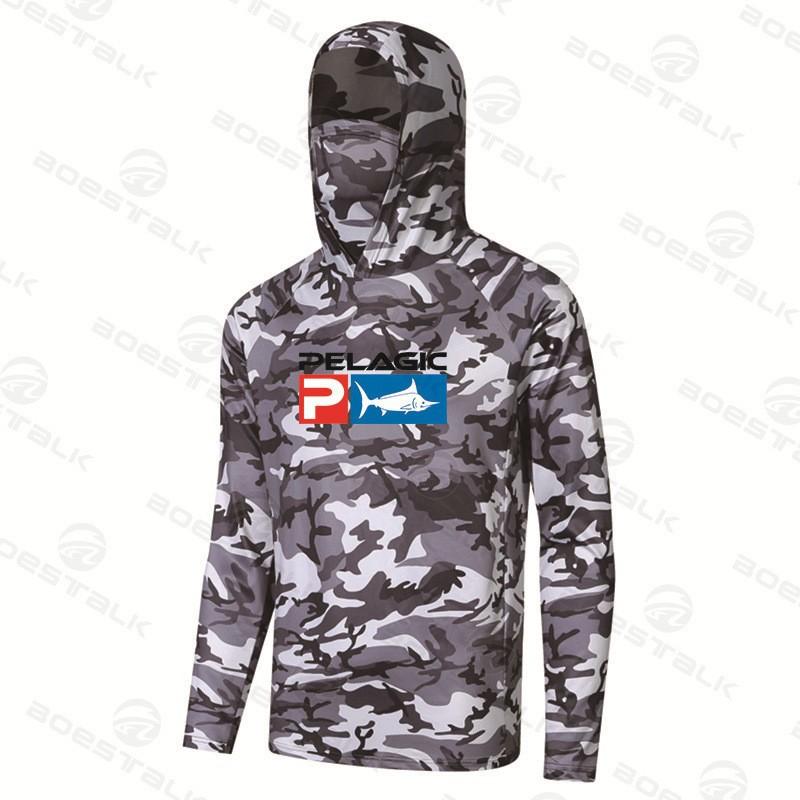 Pelagic Fishing Clothes Men's Outdoor Sportswear Hooded Sun-protection Shirt Quick-drying