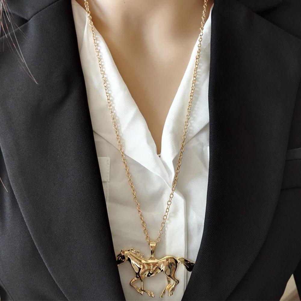 Fashion Jewelry Accessories Silver/Gold Pendant Necklace Pony Necklace Horse Necklace