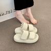 One-word Velcro slippers are fashionable and comfortable to wear outside 2025 new thick-soled heightened non-slip cold slippers