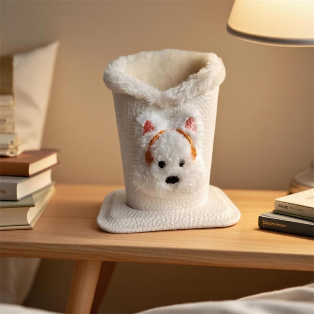 1 шт. Милый плюшевый держатель для очков с подкладкой, органайзер для хранения очков против царапин, современный прочный мультяшный держатель для ручек для офиса, прикроватной тумбочки