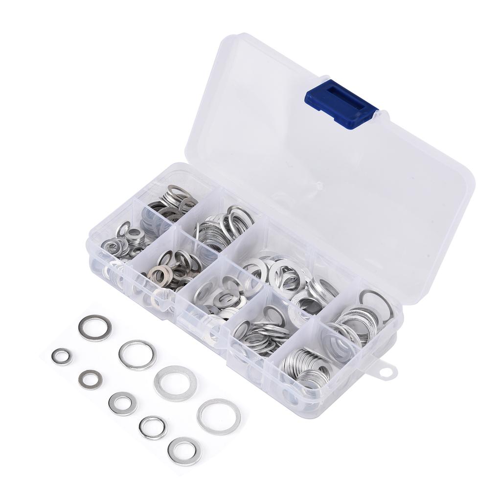 200Pcs Flat Washer Aluminum High Temperature Resistant Accessory Set Kit for Maintenance