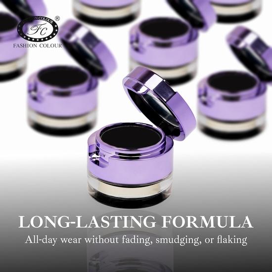 FASHION COLOUR 2 в 1 гелевая подводка для глаз и водостойкий черный каял с защитой от размазывания | 24-часовая стойкая подводка для глаз | Водостойкий черный каял с длительным сроком действия | 4 г (черный)