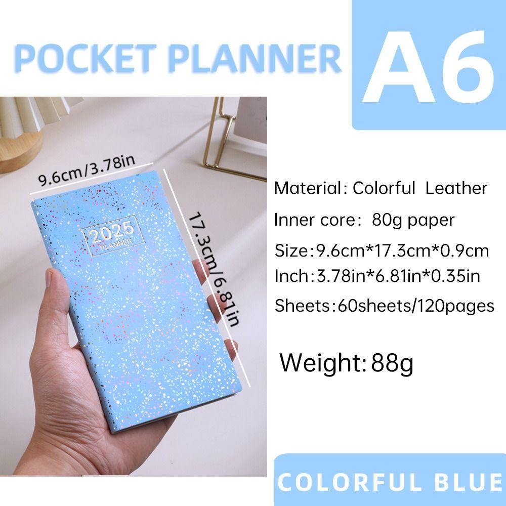Планировщик A6 2025 Блокнот с календарем Ежедневный еженедельный ежемесячный планировщик 2025 Повестка дня Книга Школьный офис