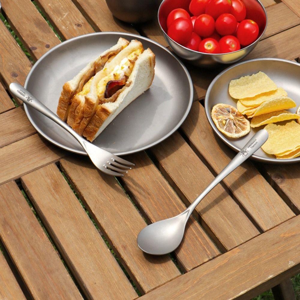 Environmental Outdoor Camping Fork Portable Light Titanium Cookware Outdoor Tool