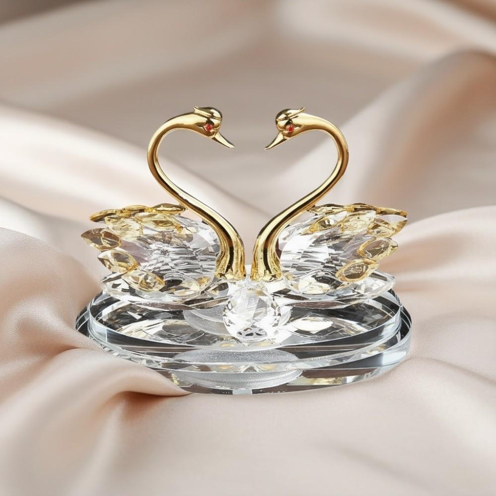 -encrusted Crystal Swan Ornaments Light Luxury Glass Swans Swan Figurines  Indoor Foyer