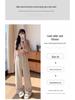 145cm Rainbow Knit Sticky Rice Wide-Leg Pants for Women, Petite, Autumn/Winter 2025, Floor-Length, Loose Fit.