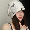 Coldproof Fleece Beanies Thickened Plush Pullover Hat Harajuku Butterfly Print Beanies  Female