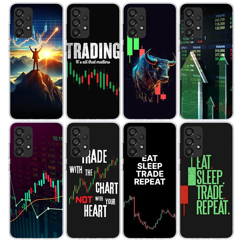 Trade Investment Forex Stock Market Phone Case For Samsung Galaxy A12 A52S A42 A32 A22 A51 A50 Note 20 Ultra 10 S10 Plus A71 A70