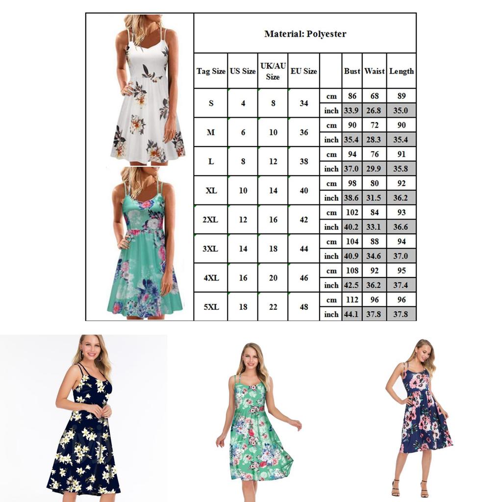 Элегантное женское летнее платье без рукавов с цветочным принтом для пляжа, идеально подходящее для праздничных случаев, размеры S-5xl