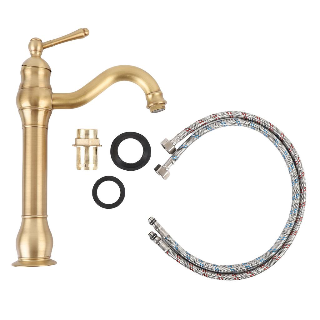 Hot and Cold Water Faucet Bathroom Vessel Sink Faucet Elegant Easy To Clean Single Handle Leakproof Copper for Restroom