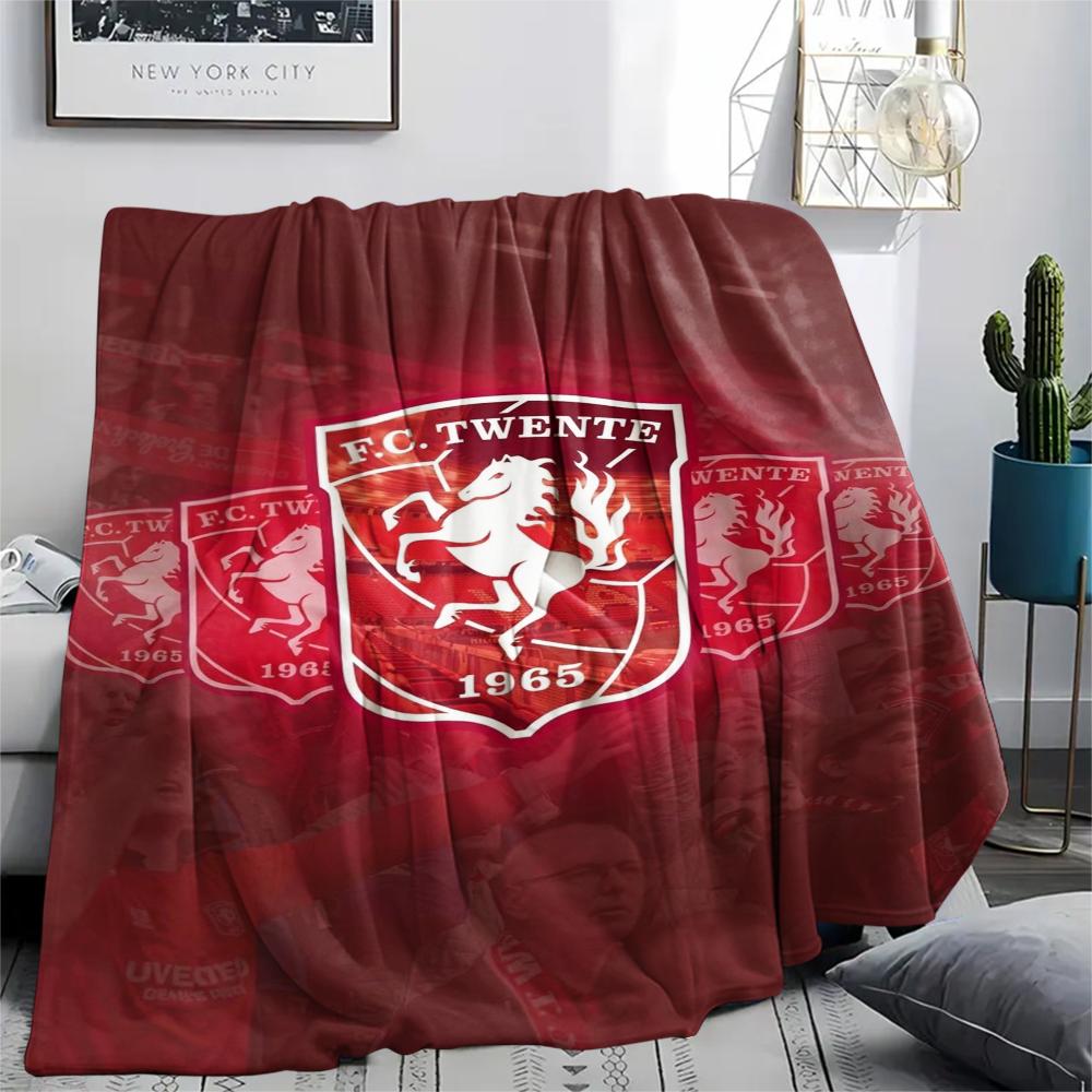 1PC Twente FC Print Flannel Blanket, High quality Comfortable for All Seasons, Home Decor, Warmth and Comfort, Perfect for Christmas Gifts