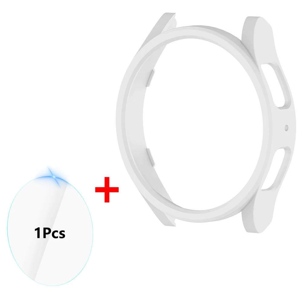 Glass+Case for Samsung Galaxy Watch 6 40mm 44mm PC Screen Protector Bumper For Galaxy Watch 6 Classic 43mm 47mm Protective Cover
