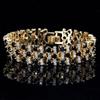 WWJ Gorgeous Golden Color Black Cubic Zirconia Wide Tennis Bracelets