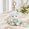 Plush Seated Sheep Keychain Pendant with Metal Ring for Backpack Keys, Soft Cute Lamb Keychain, Stuffed Animal Bag Charms
