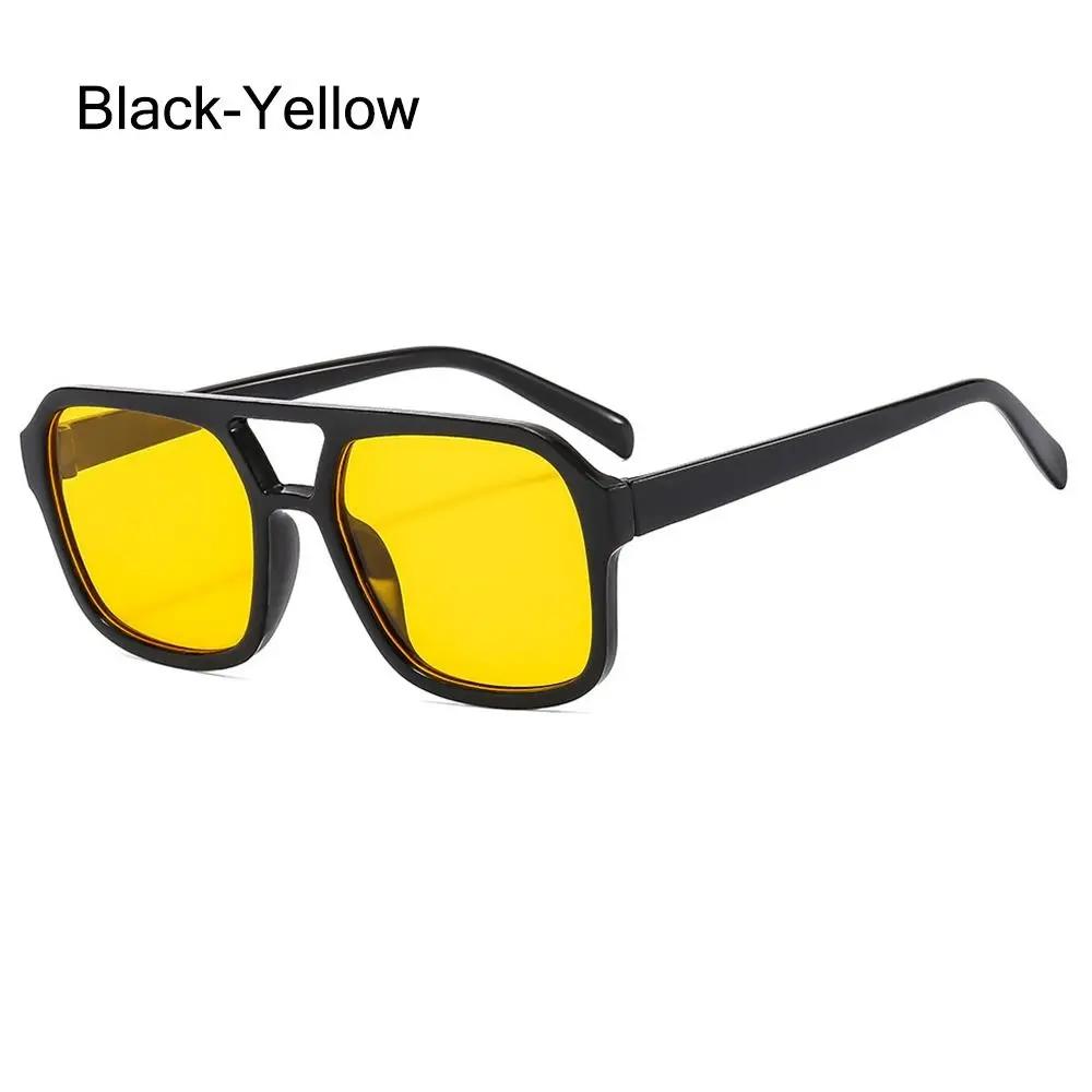 Big Frame Sun Glasses Ins Style Square Aviation Sunglasses for Women & Men UV400 Protection Black Shades Eyewear