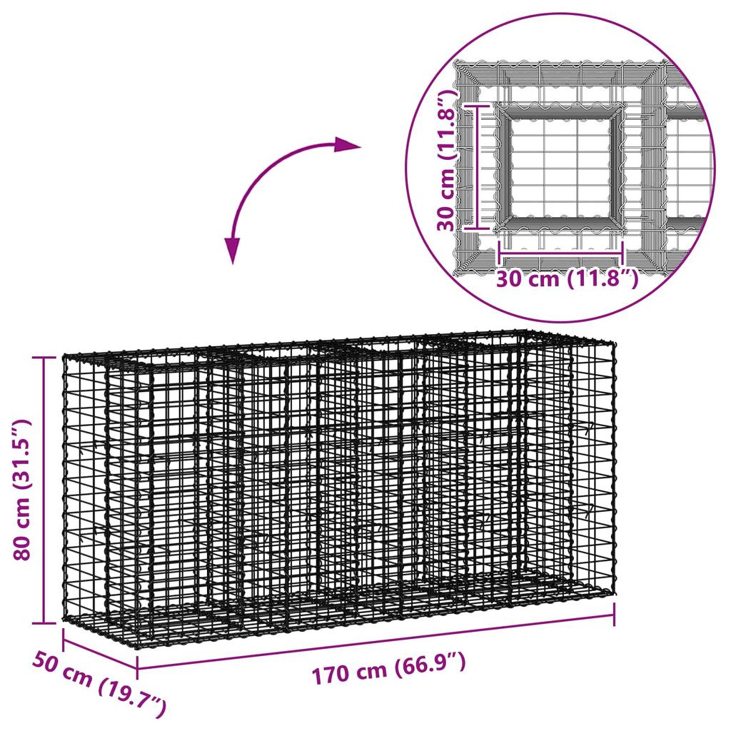 Gabion Raised Bed Silver
