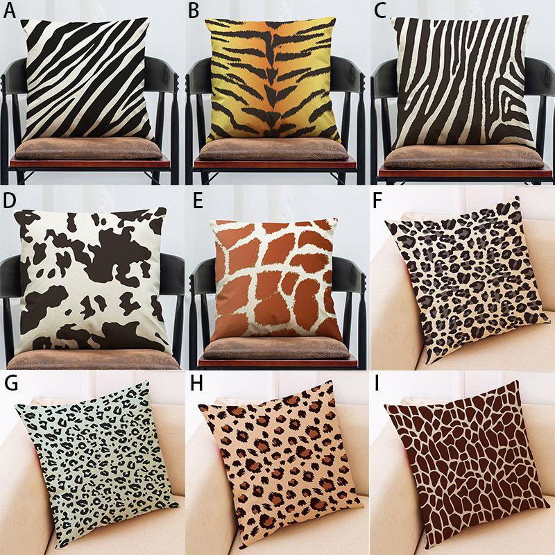 Skin Zebra Animal Leopard Print Pillow Case Sofa Throw Cushion Cover Decor