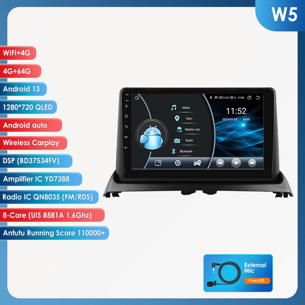 OSSURET Автомобильные интеллектуальные системы Carplay Android Car Radio для Renault Clio 2 2000-2012 Мультимедийный видеоплеер WIFI Интеллектуальный экран Авторадио RDS