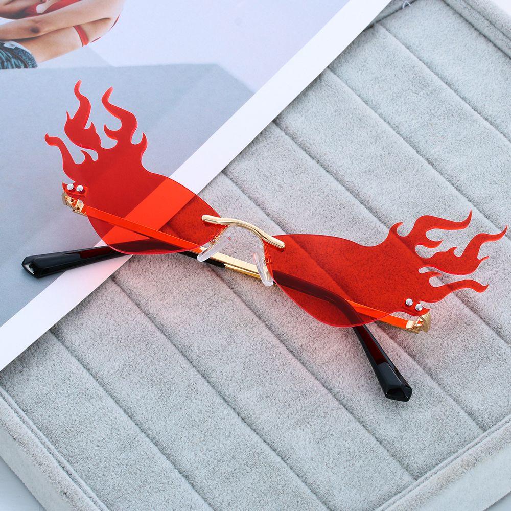 Уличные узкие солнцезащитные очки трендовые солнцезащитные очки Fire Flame Wave модные солнцезащитные очки без оправы