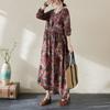 Dimanaf 2025 Plus Size Women Spring Summer Dress Vintage Long Dress Floral Style Loose Lady Maxi Dress Printing