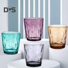 Красочные полупрозрачные стаканы для воды 310 мл, стаканы с ромбовидным узором, небьющиеся, термостойкие, без бисфенола А, штабелируемые стаканы для домашних вечеринок, ресторанов