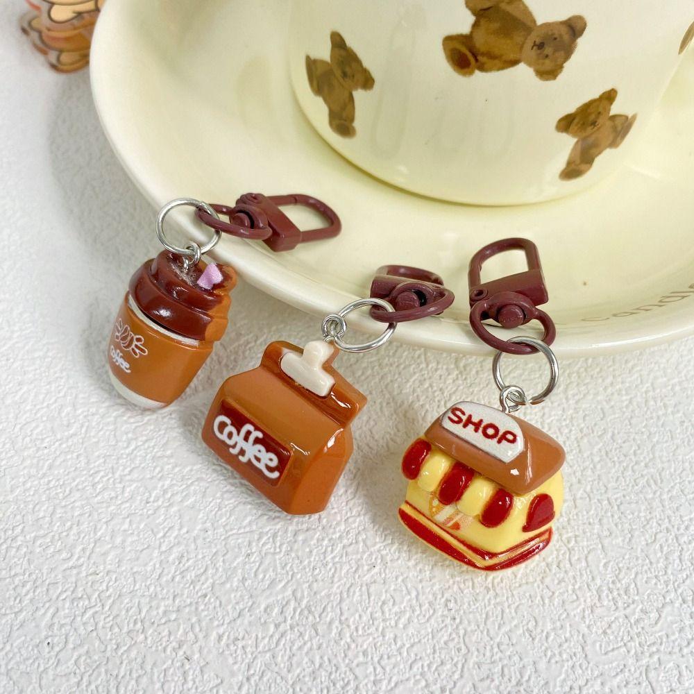 Ball Chain Cartoon Pendant Dog Coffee Shop Keychain Creative   Children