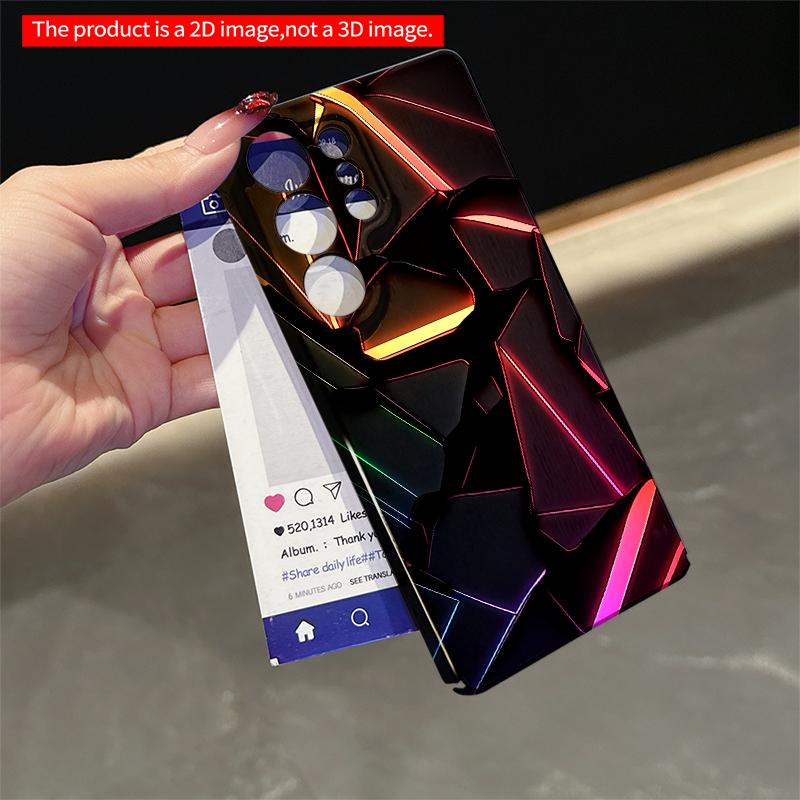 2DFlat Samsung phone case Neon Edge Geometric Phone Case Applicable to Galaxy S22 S23 S24 S25ULTRA S26 A12 A13 A14 A15 A16
