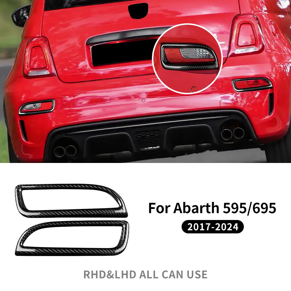 Real Hard Carbon Fiber Sticker For Abarth 595 695 2017 2018 2019 2020 2025 2025 2025 2025 Rear Rear Fog Light Frame 1Pair