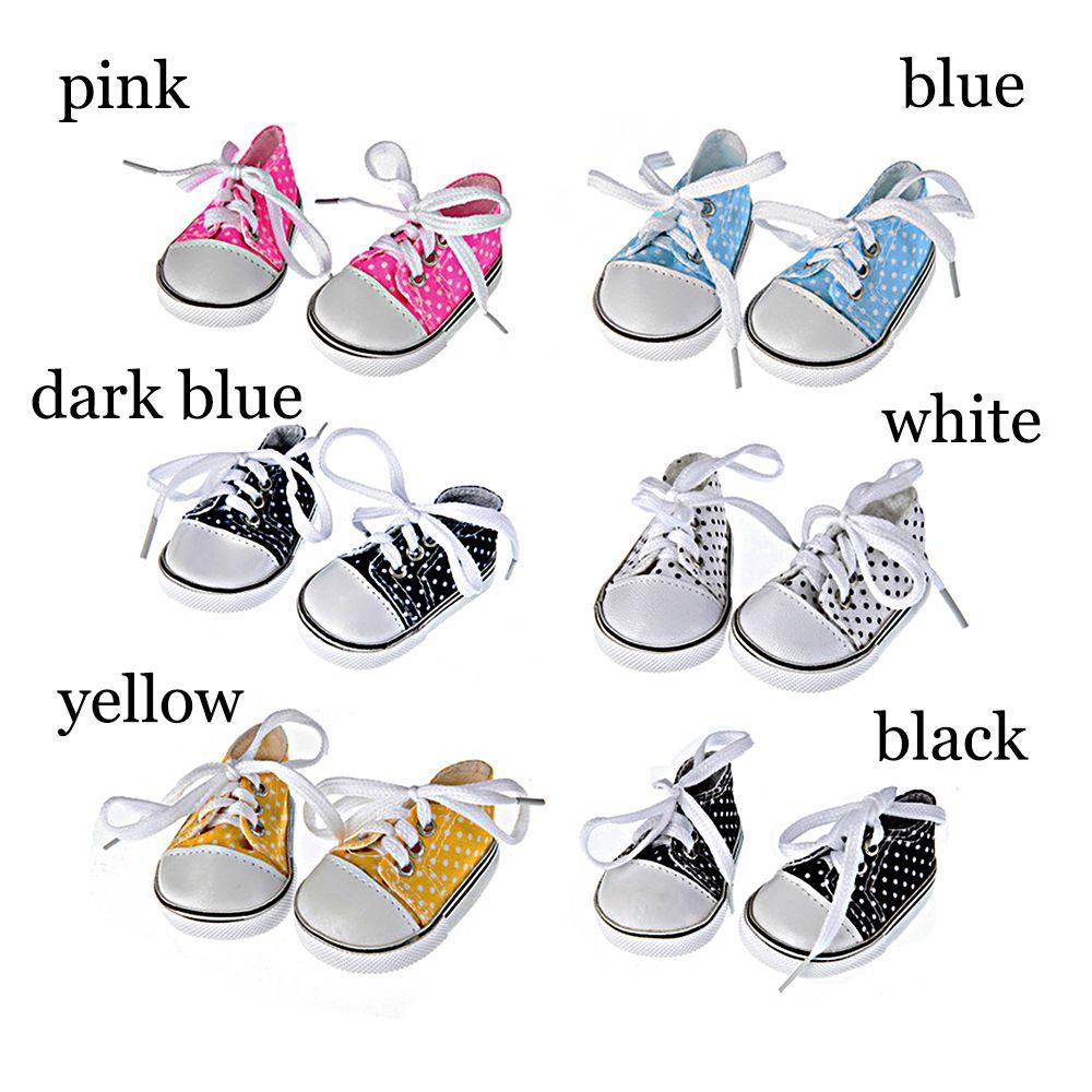7 см дети 18 дюймов куклы игрушки аксессуары для кукол парусиновая обувь кукольная обувь обувь с волнистой точкой