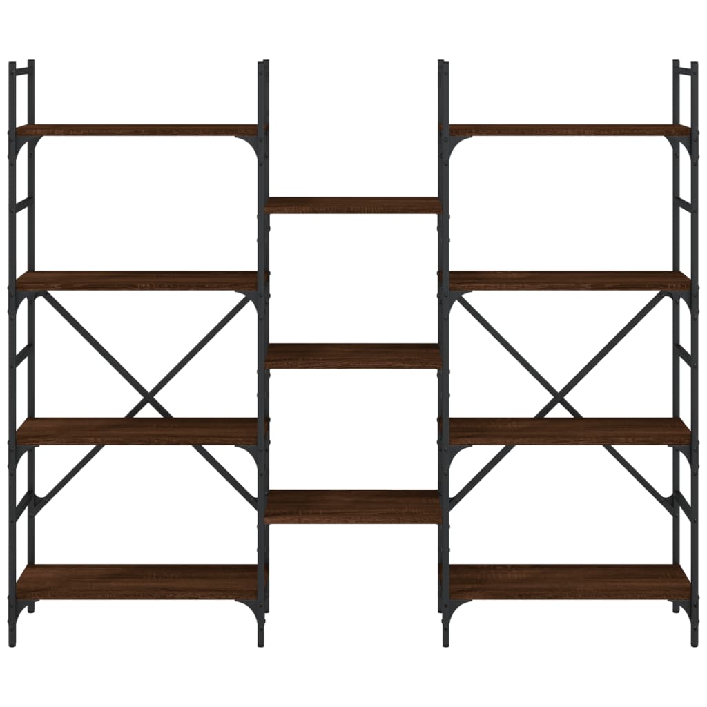 Bookshelf Brown Oak Look 160 x 28.5 x 136.5 cm Particleboard