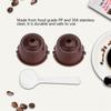 5Pcs Refillable Coffee Capsule Food Grade PP 304 Stainless Steel Reusable Refillable Coffee Capsule Filter with Spoon