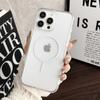 For iPhone 16 Pro Max Magnetic Case Acrylic TPU Clear Phone Back Cover