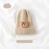Warm Kid Hat Fashion Kawaii Cartoon Bear  Crochet Bonnet Beanie for Toddler Boy Girl Autumn Winter Knit Solid Color Cap for Baby